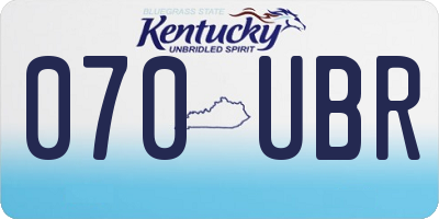 KY license plate 070UBR
