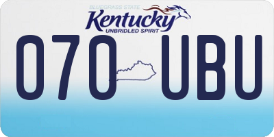 KY license plate 070UBU