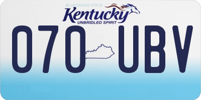 KY license plate 070UBV