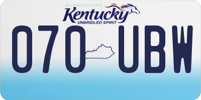KY license plate 070UBW
