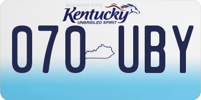 KY license plate 070UBY