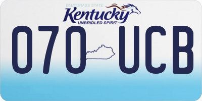 KY license plate 070UCB