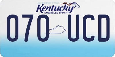KY license plate 070UCD