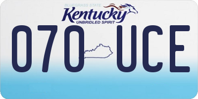 KY license plate 070UCE