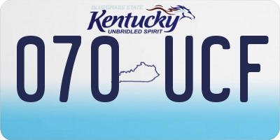 KY license plate 070UCF