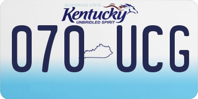 KY license plate 070UCG