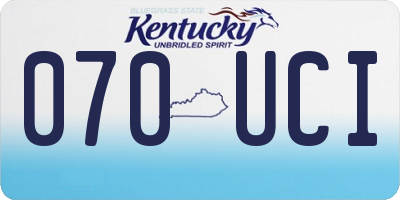 KY license plate 070UCI