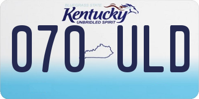KY license plate 070ULD
