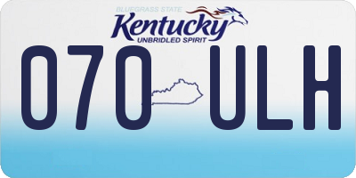 KY license plate 070ULH