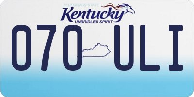 KY license plate 070ULI