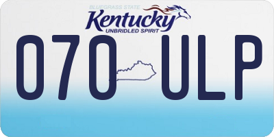 KY license plate 070ULP
