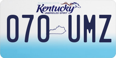 KY license plate 070UMZ