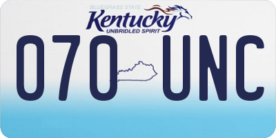 KY license plate 070UNC