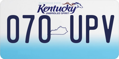 KY license plate 070UPV