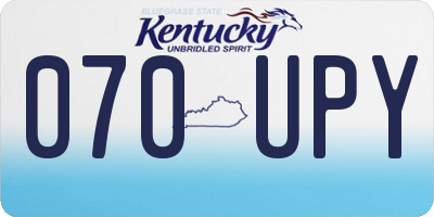 KY license plate 070UPY