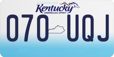 KY license plate 070UQJ