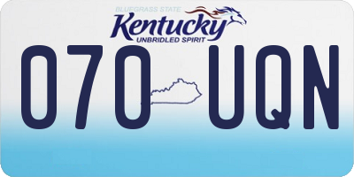 KY license plate 070UQN