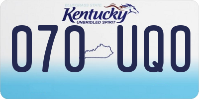 KY license plate 070UQO
