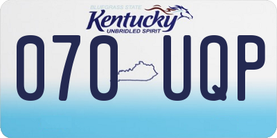 KY license plate 070UQP