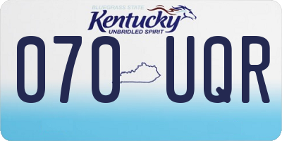 KY license plate 070UQR