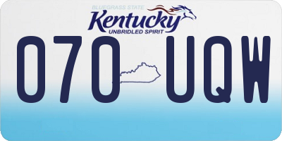 KY license plate 070UQW