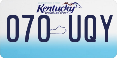KY license plate 070UQY