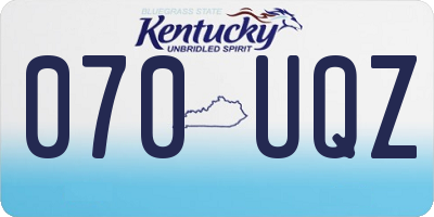 KY license plate 070UQZ