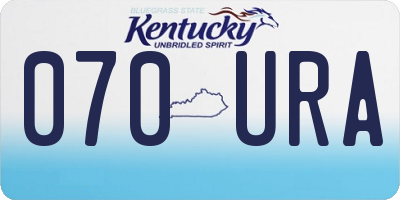 KY license plate 070URA