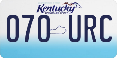 KY license plate 070URC