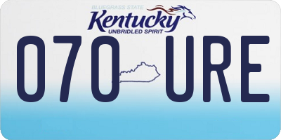 KY license plate 070URE