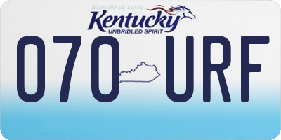KY license plate 070URF
