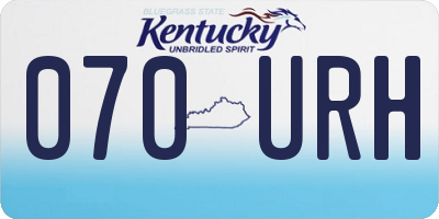 KY license plate 070URH