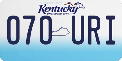 KY license plate 070URI