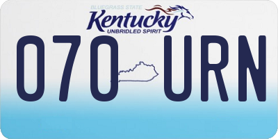 KY license plate 070URN