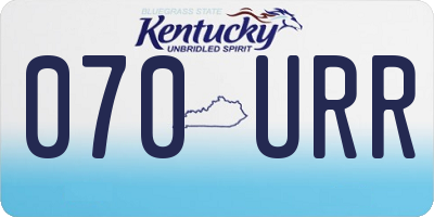 KY license plate 070URR