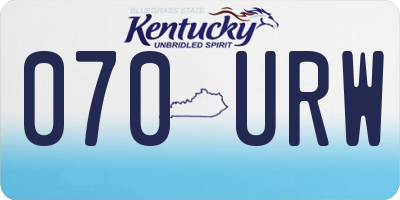 KY license plate 070URW