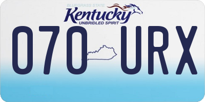 KY license plate 070URX