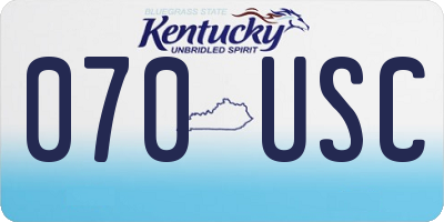 KY license plate 070USC