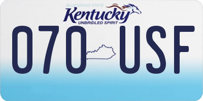 KY license plate 070USF