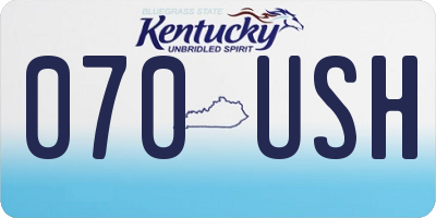 KY license plate 070USH