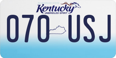 KY license plate 070USJ