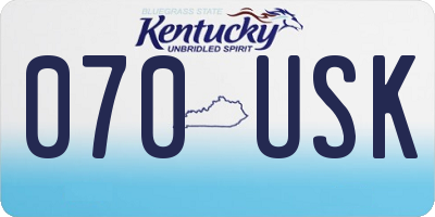 KY license plate 070USK