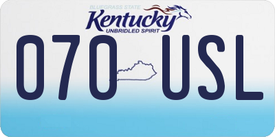 KY license plate 070USL