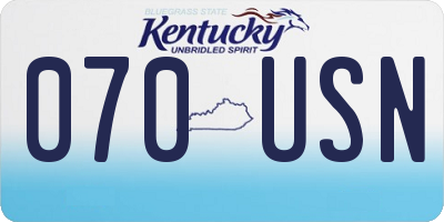 KY license plate 070USN