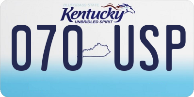 KY license plate 070USP