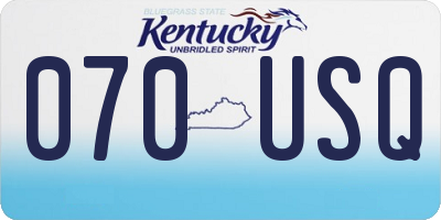 KY license plate 070USQ