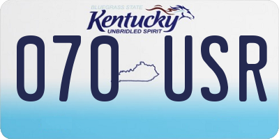 KY license plate 070USR