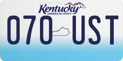 KY license plate 070UST