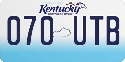 KY license plate 070UTB