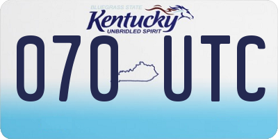 KY license plate 070UTC